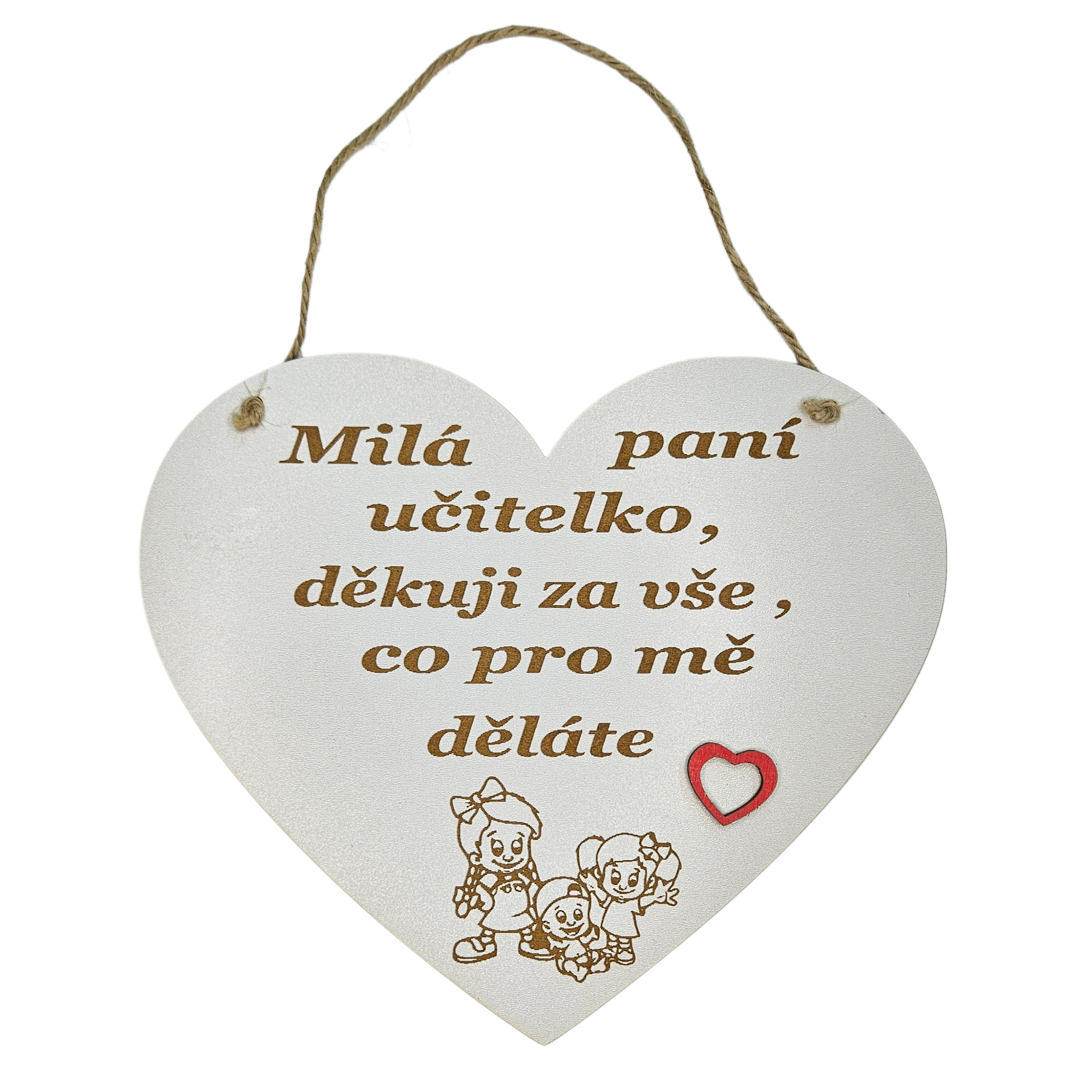 Cedulka srdce učitelce