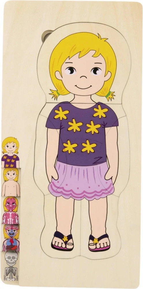 Dřevěné puzzle / anatomie dívky 