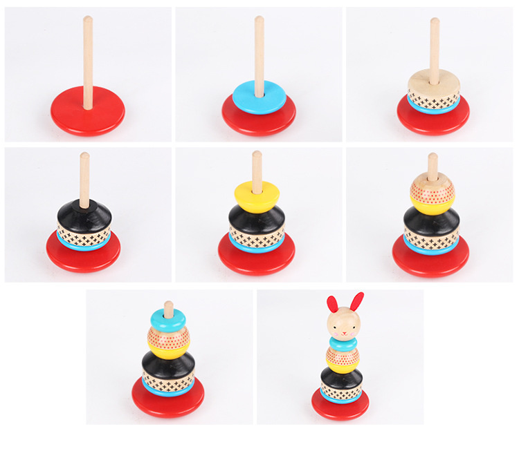 Dřevěná skládací věž/zajíček 