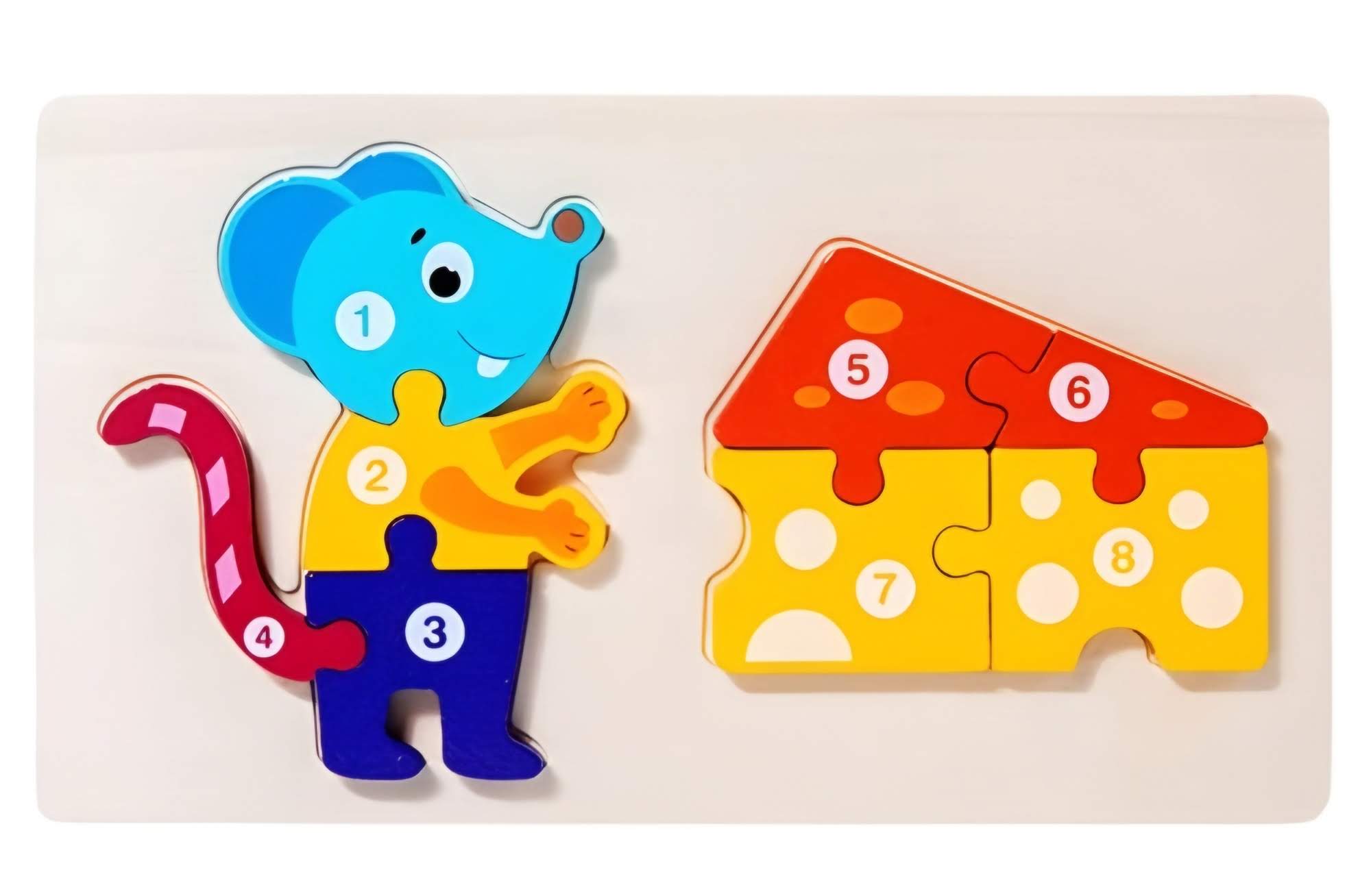 Dřevěné vkládací puzzle čísla