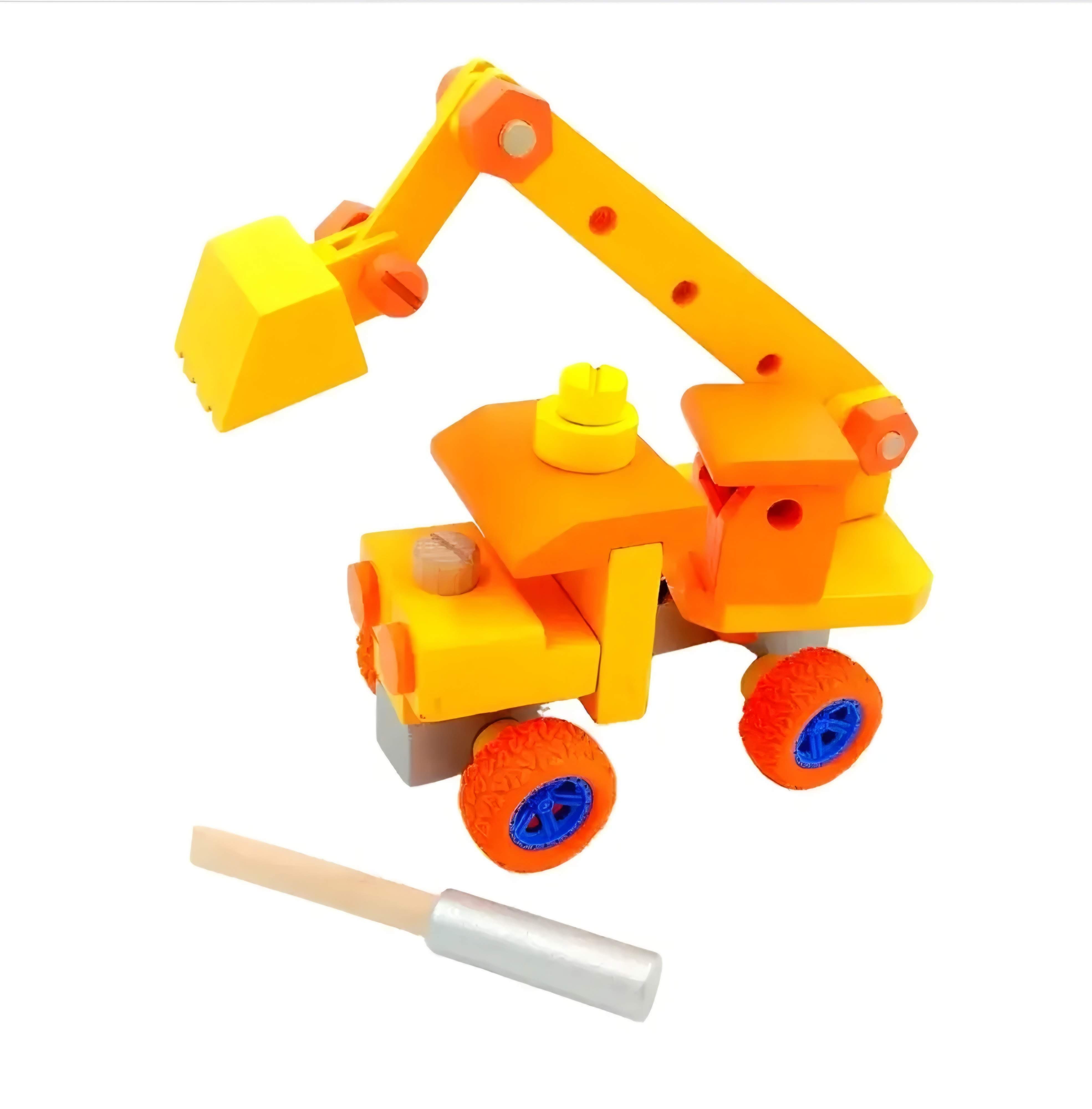 Dřevěné šroubovací auto jeřáb 