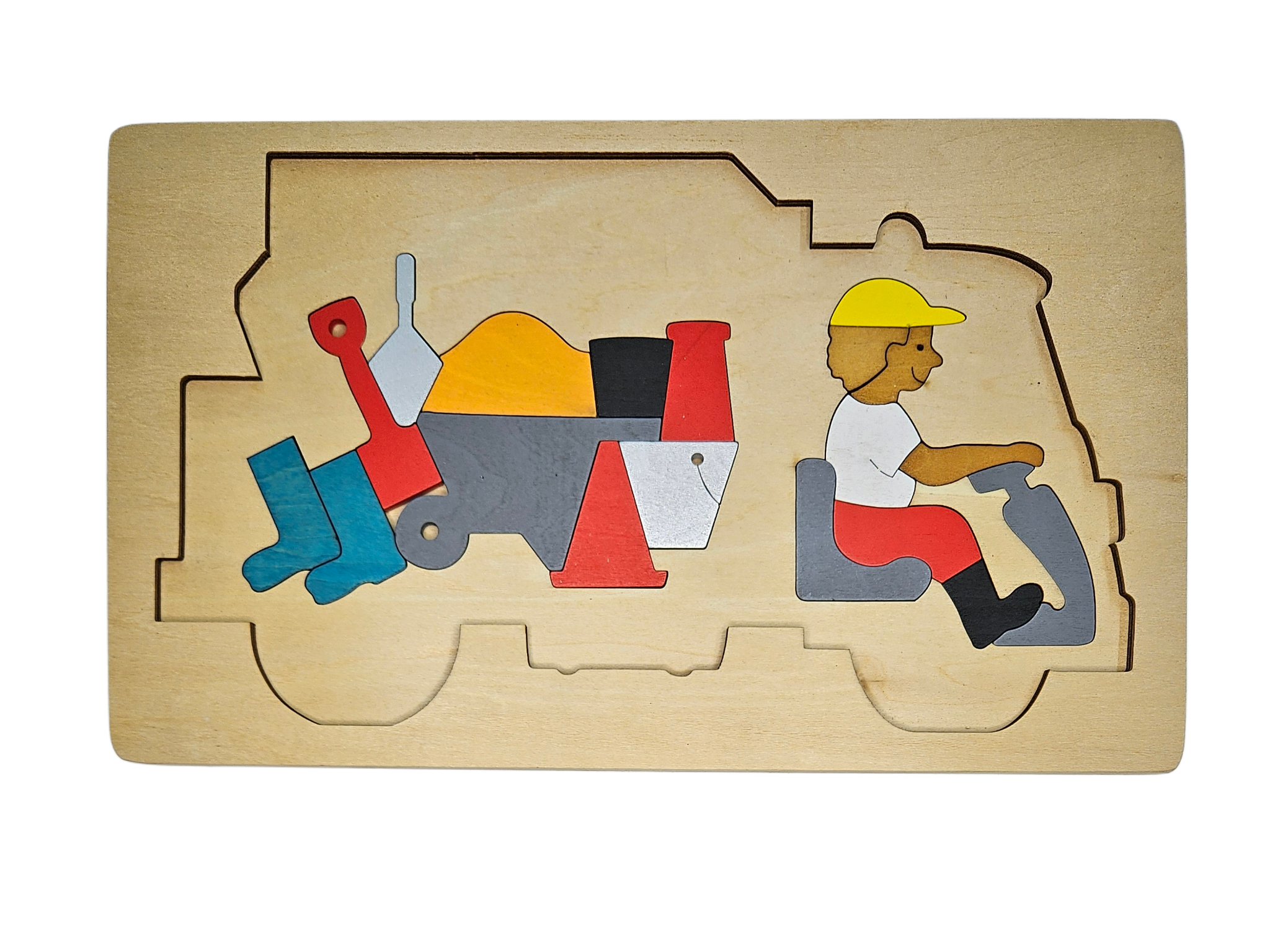Dřevěné dvouvrstvé puzzle / náklaďák 