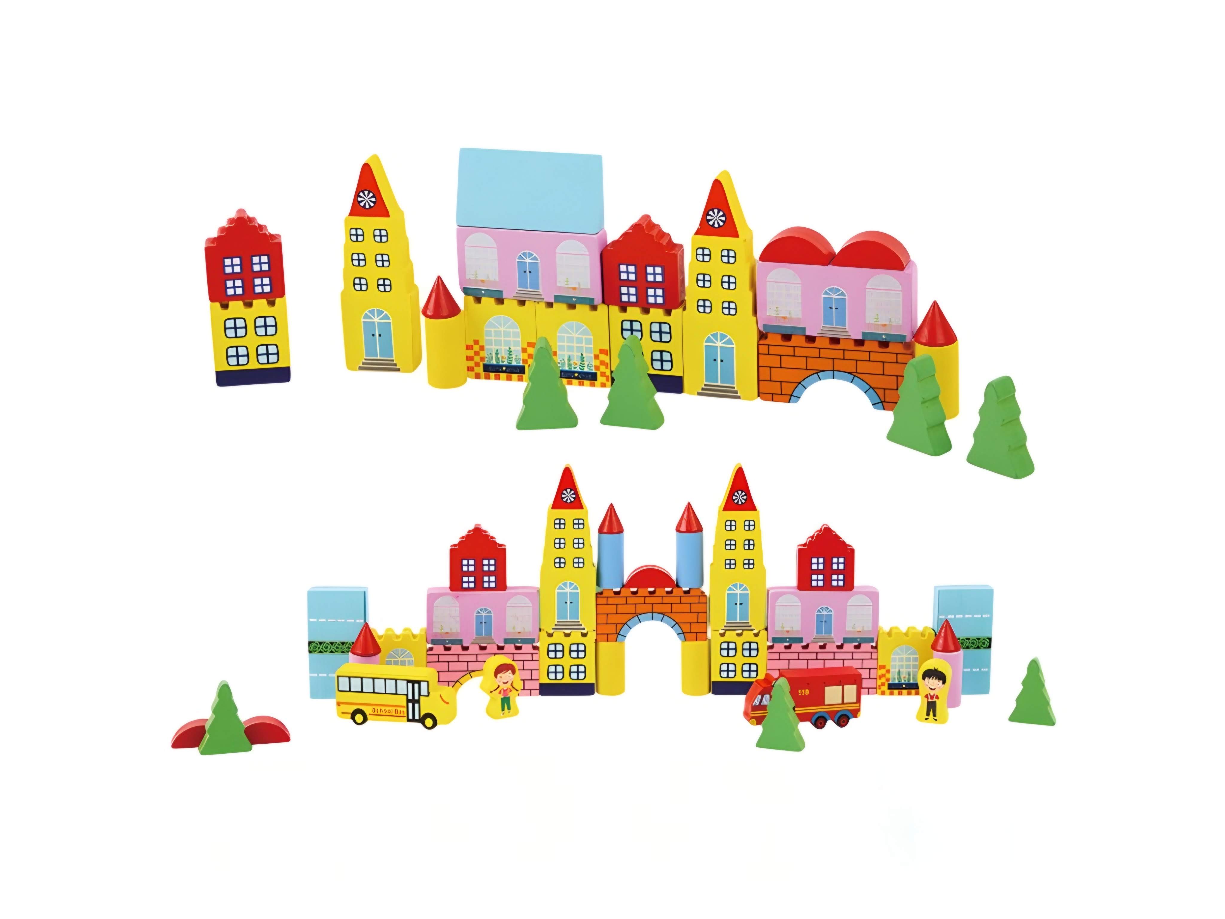 Dřevěné kostky zámek