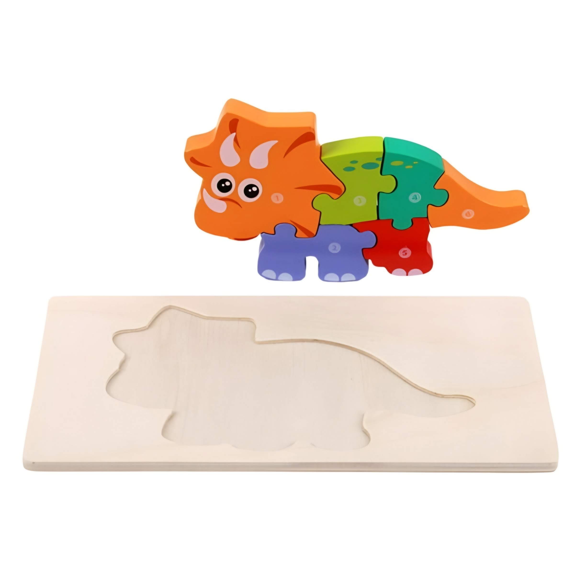 Dřevěné vkládací puzzle dinosaři