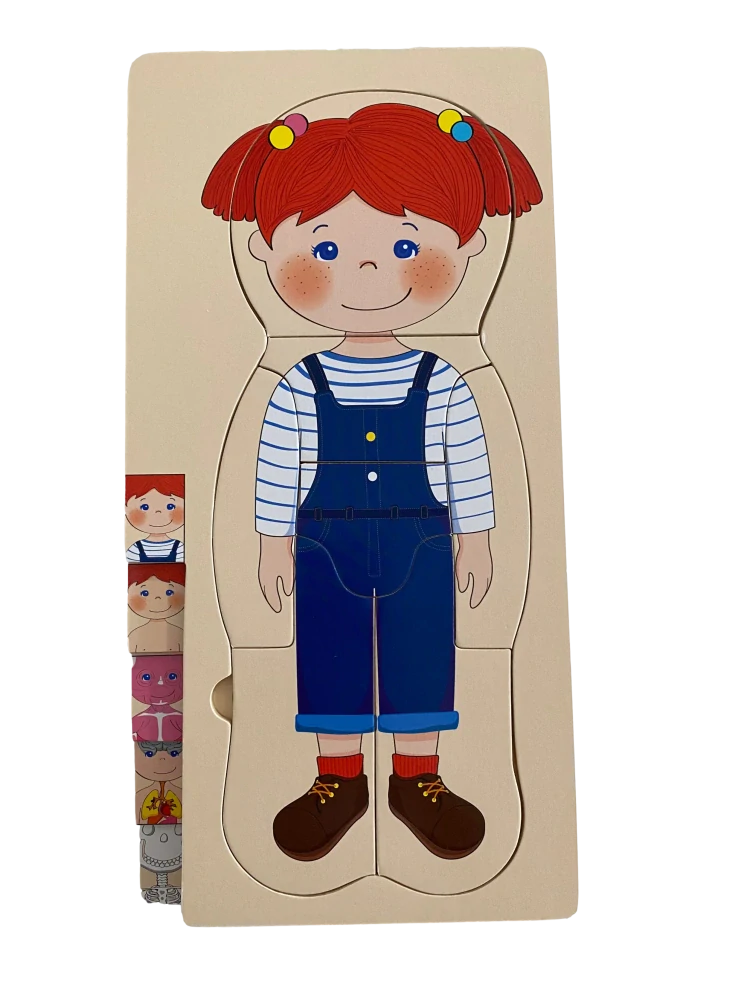 Dřevěné puzzle / anatomie dívky 