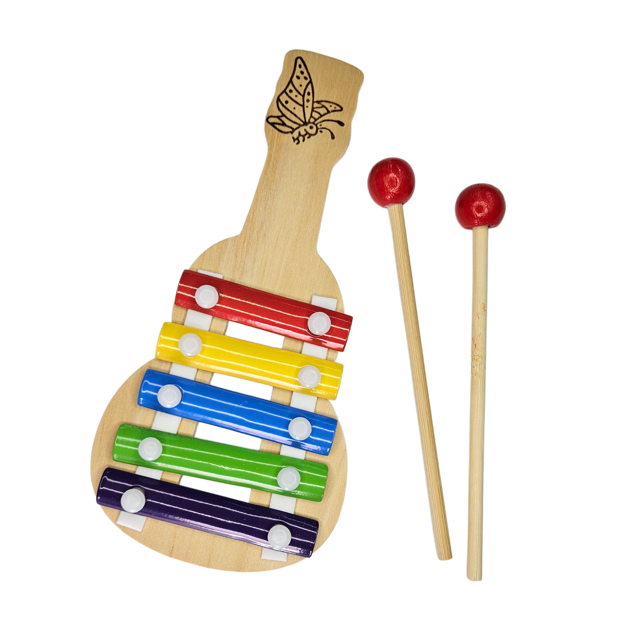 Dřevěný xylofon / tvar kytara 