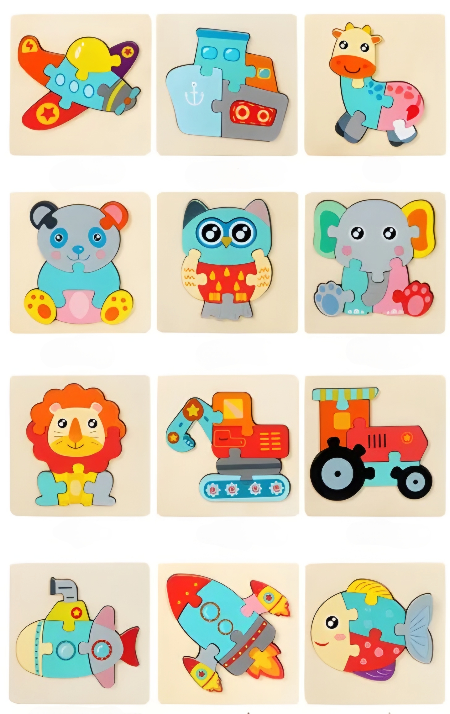 Dřevěné vkládací puzzle / malé 