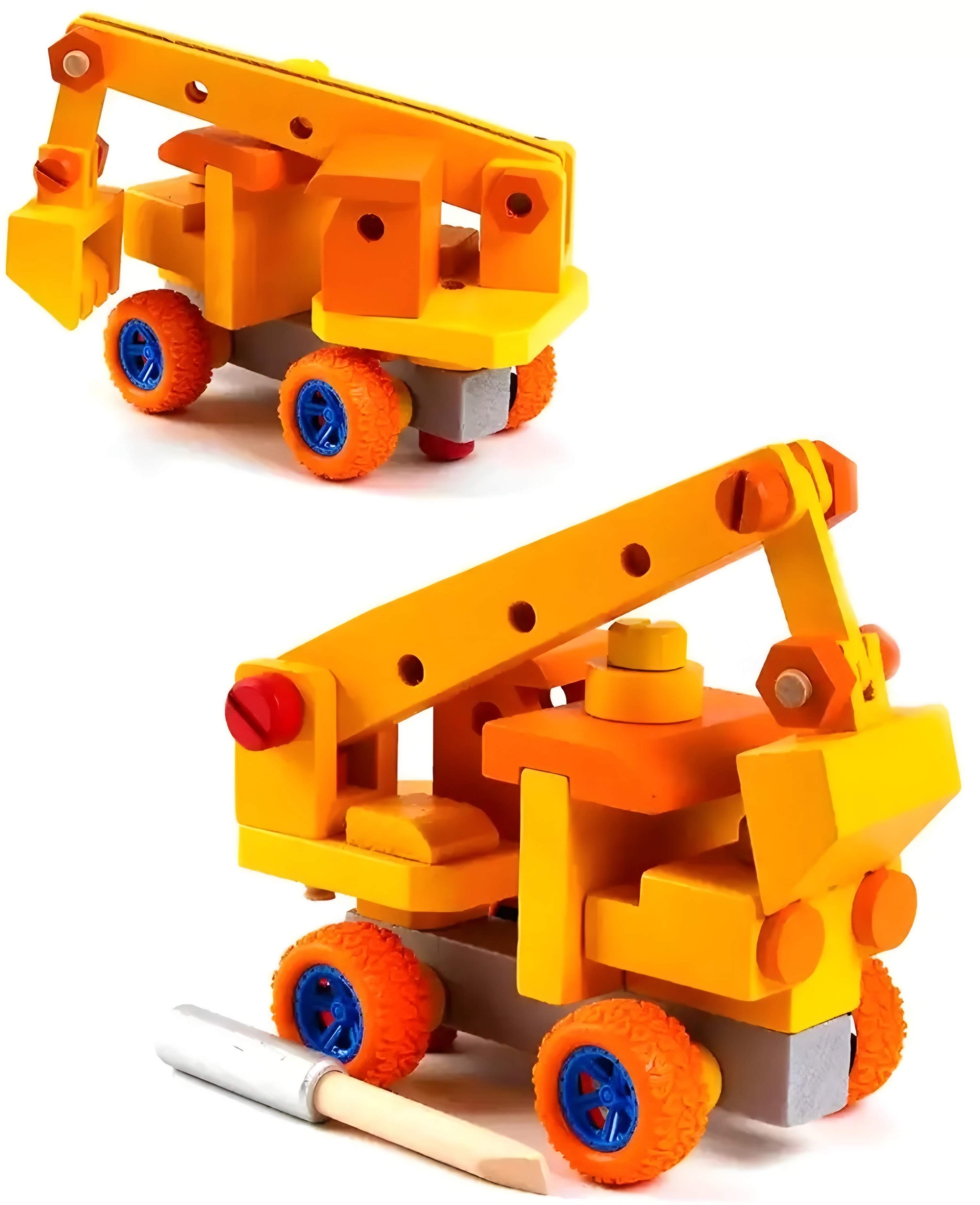 Dřevěné šroubovací auto jeřáb 