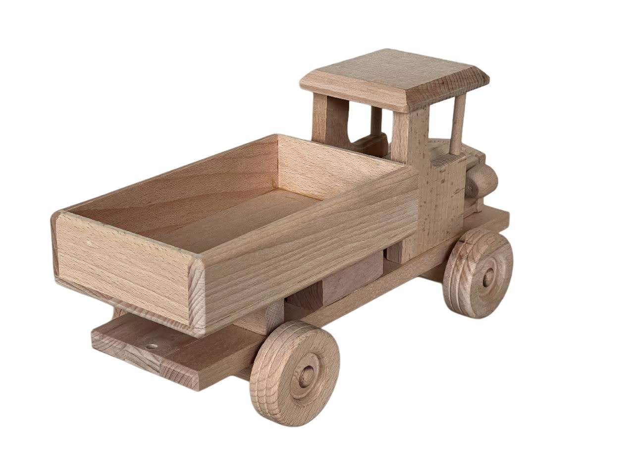 Dřevěný tahač s návěsem 