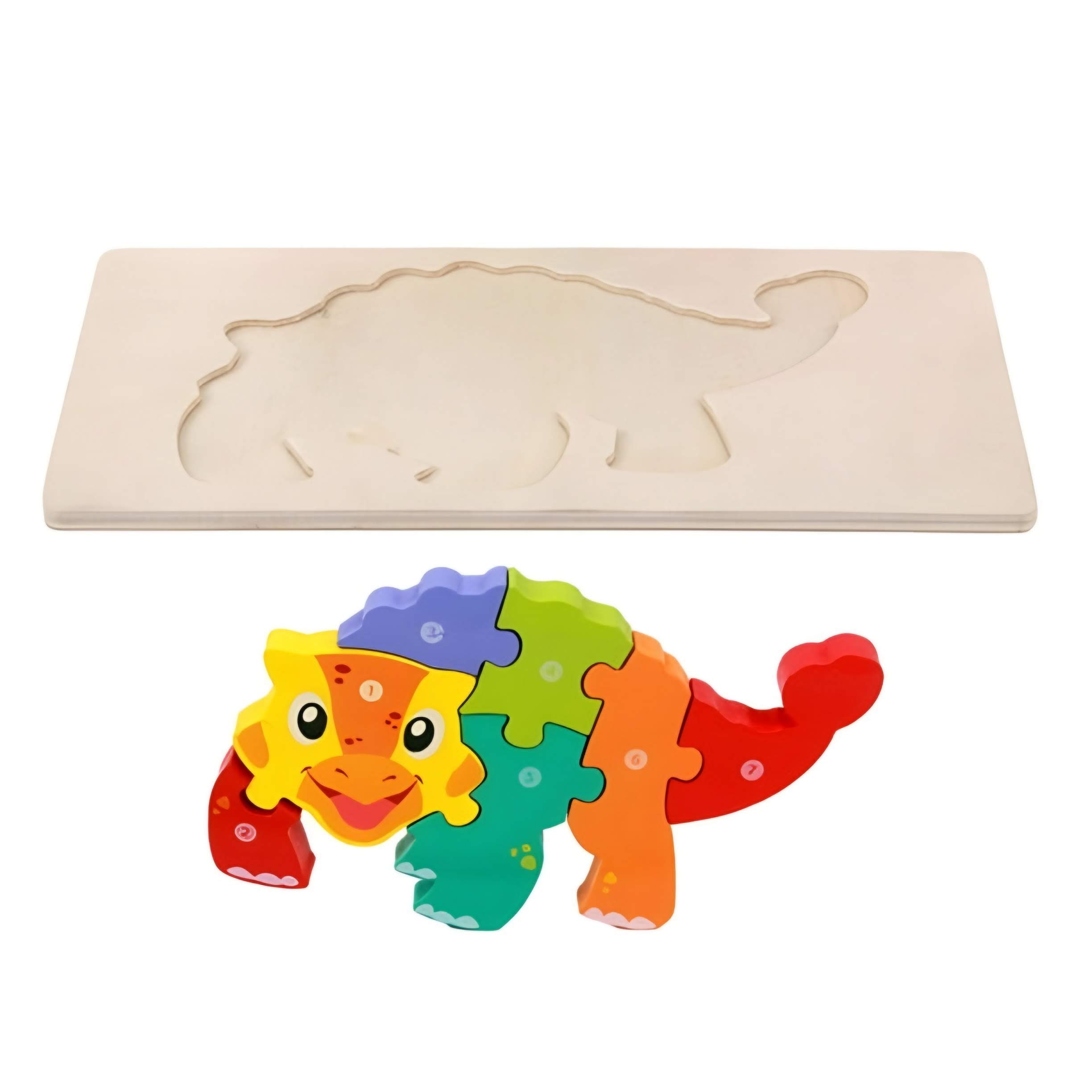 Dřevěné vkládací puzzle dinosaři