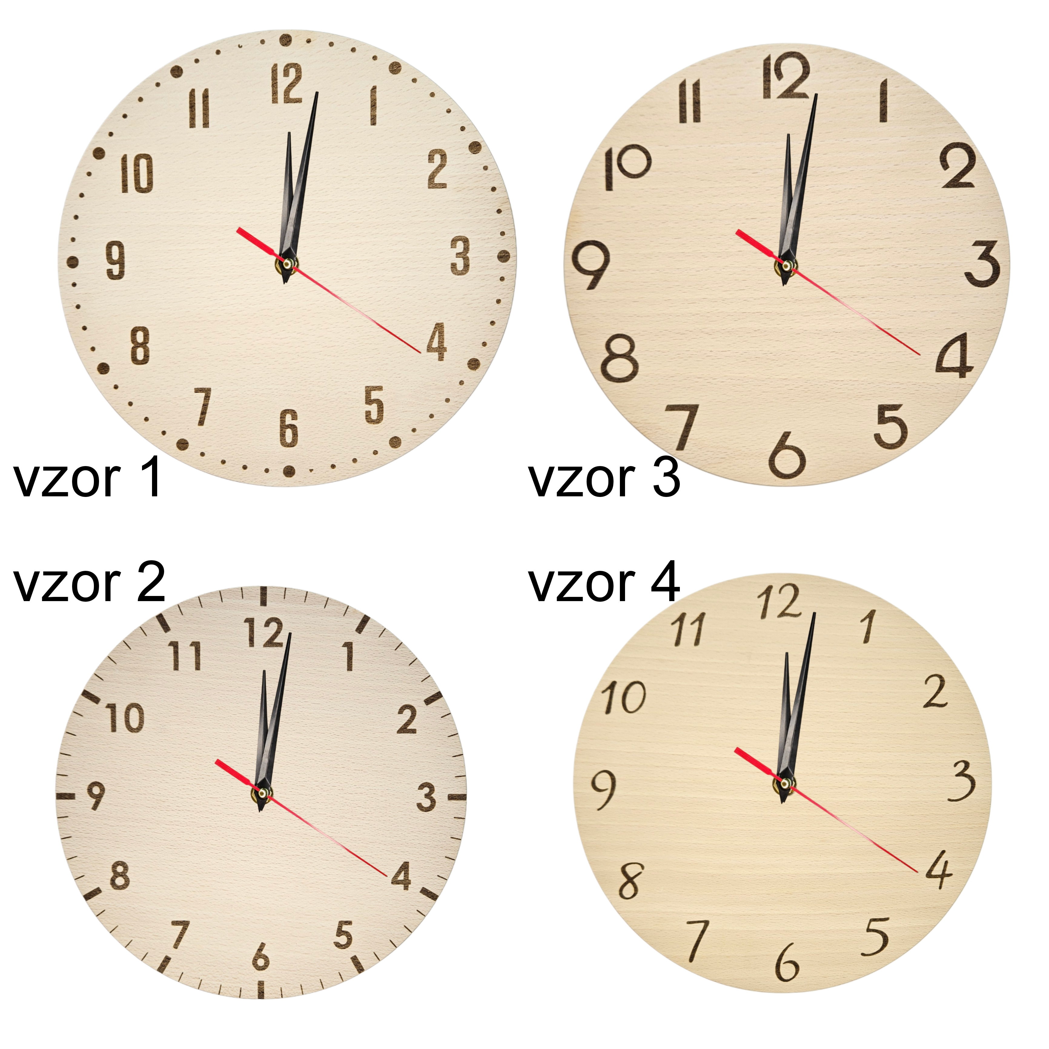 Dřevěné hodiny 24 cm