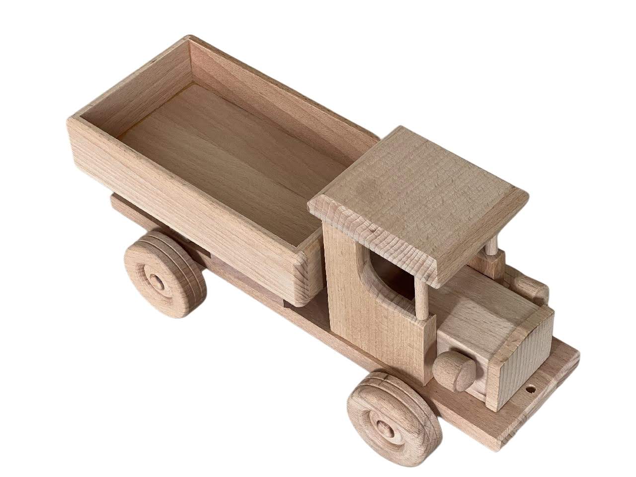 Dřevěný tahač s návěsem 