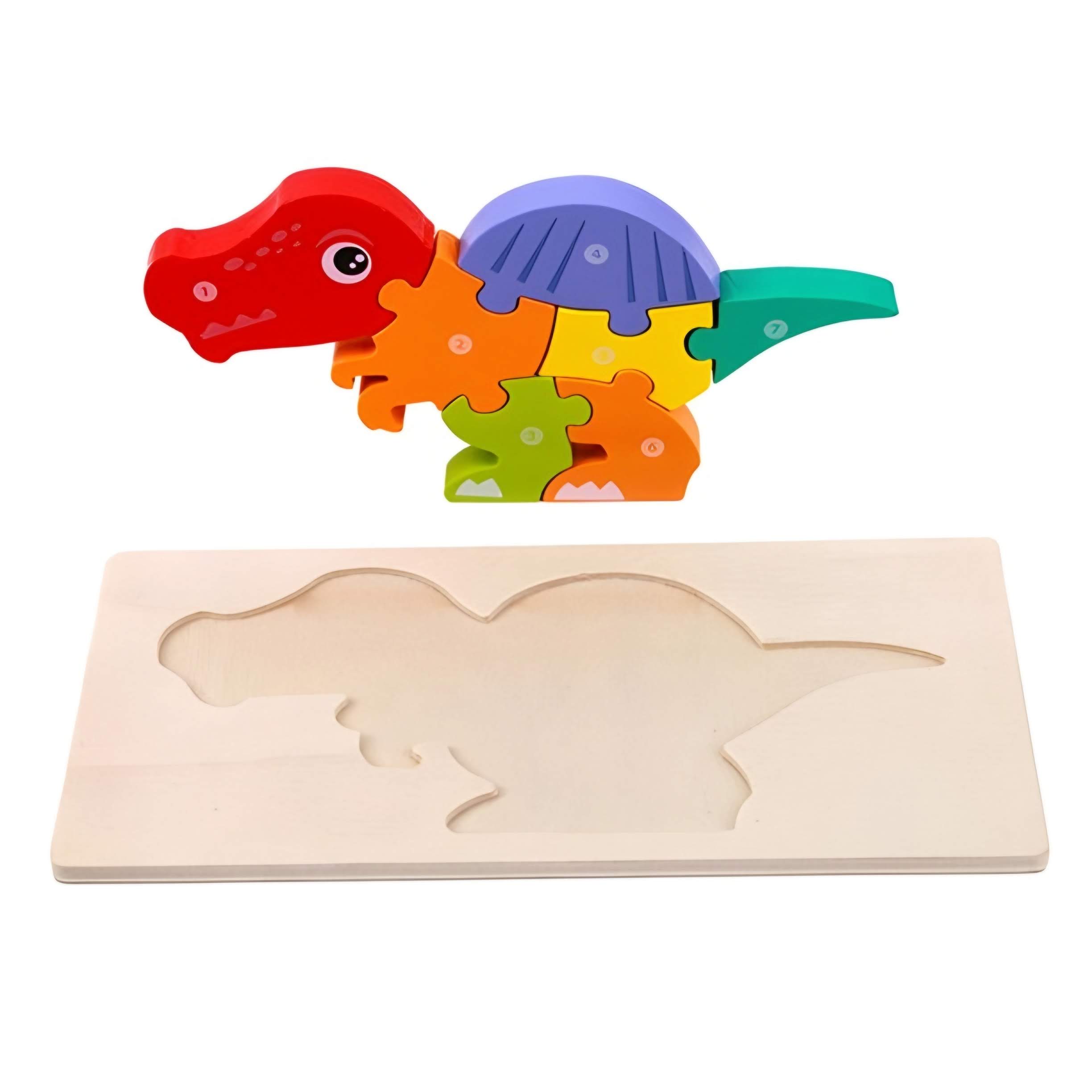 Dřevěné vkládací puzzle dinosaři