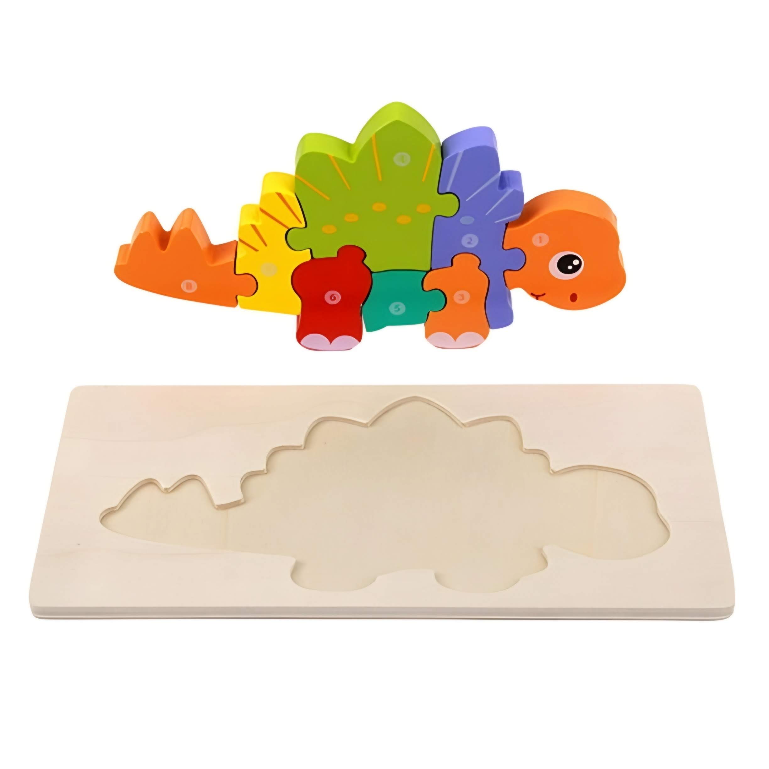 Dřevěné vkládací puzzle dinosaři