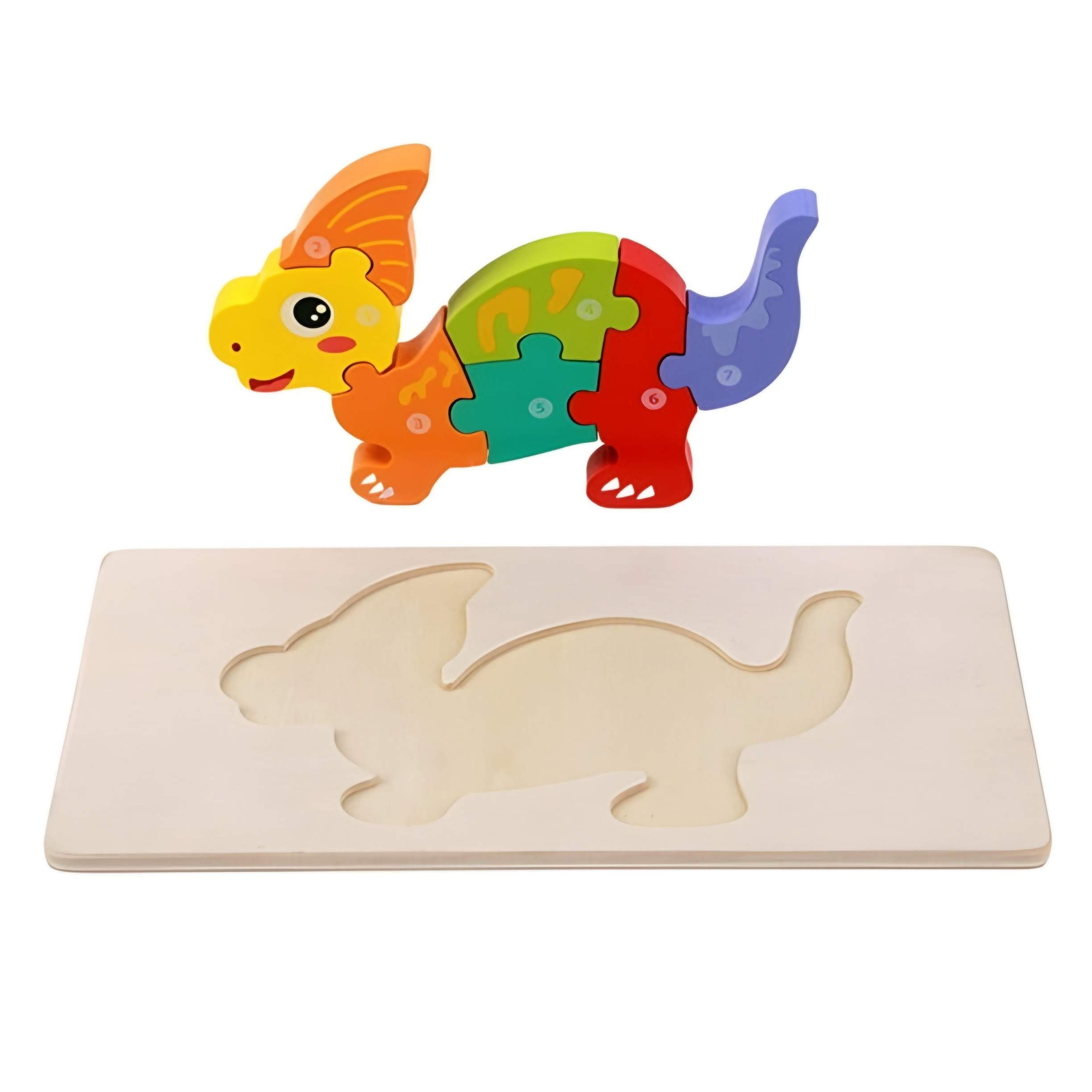 Dřevěné vkládací puzzle dinosaři