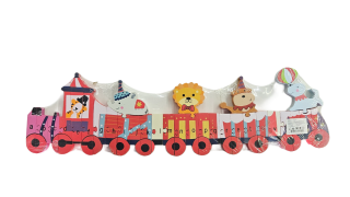 Vzdělávací puzzle/abeceda - vláček cirkus 