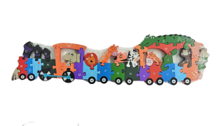 Vzdělávací puzzle/abeceda - vláček safari 