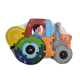Vzdělávací puzzle/čísla - traktor jednoduchý 