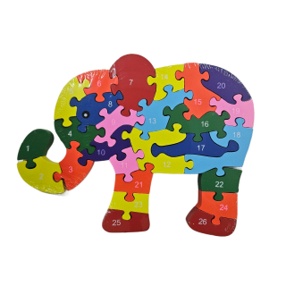 Vzdělávací puzzle/čísla/abeceda - slon
