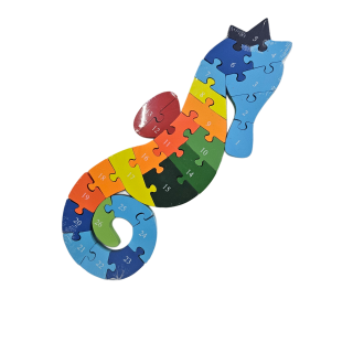 Vzdělávací puzzle/čísla/abeceda - mořský koník 