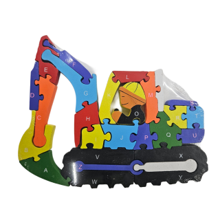 Vzdělávací puzzle/čísla/abeceda - bagr