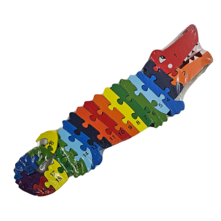 Vzdělávací puzzle/čísla/abeceda - krokodýl 2