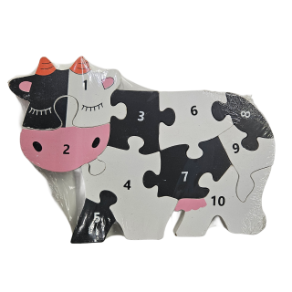 Vzdělávací puzzle/čísla - kravička jednoduchá 