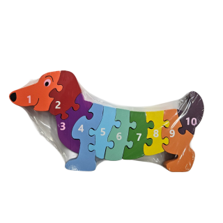 Vzdělávací puzzle/čísla - pes jednoduchý 