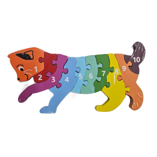 Vzdělávací puzzle/čísla - kočka jednoduchá 