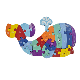 Vzdělávací puzzle/čísla/abeceda - velryba 