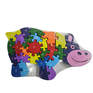 Vzdělávací puzzle/čísla/abeceda - hroch 