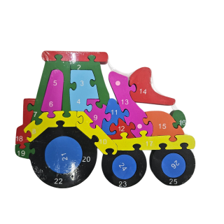 Vzdělávací puzzle/čísla/abeceda - traktor 