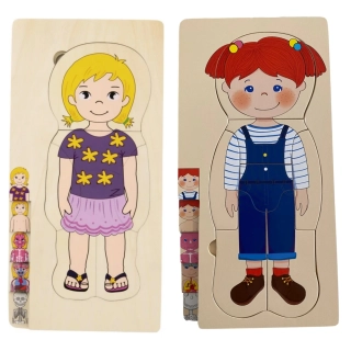 Dřevěné puzzle / anatomie dívky