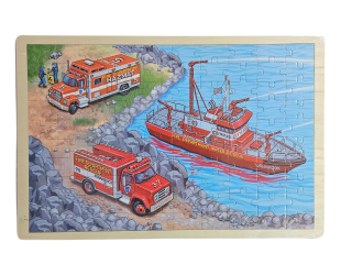 Dřevěné puzzle / hasiči