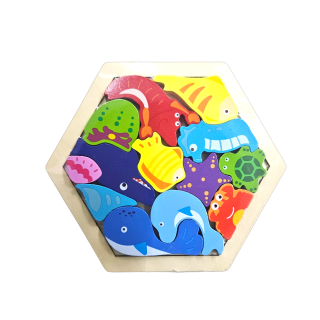 Dřevěné vkládací puzzle bláznivé/moře