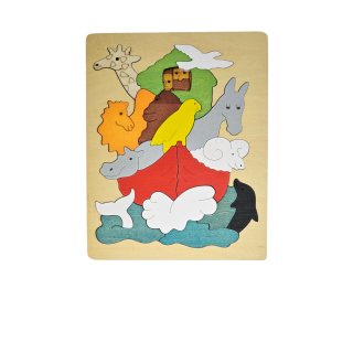 Dřevěné dvouvrstvé puzzle / Noemova archa