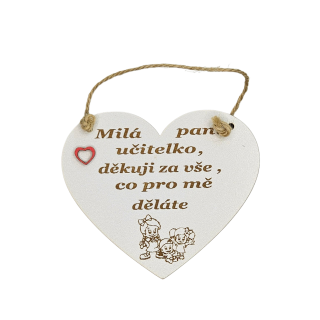 Cedulka srdce učitelce 
