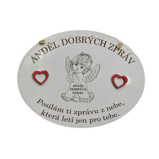 Cedulka ovál anděl dobrých zpráv 