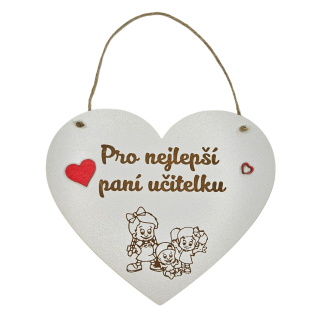 Cedulka srdce učitelce 