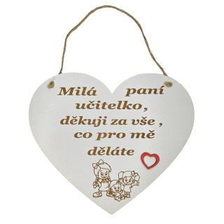 Cedulka srdce učitelce 