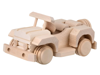 Dřevěné osobní auto jeep