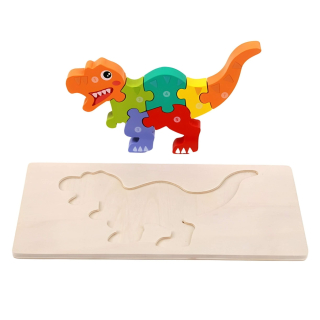 Dřevěné vkládací puzzle dinosaři